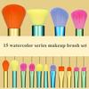 15pcs Makeup Brushes Professional Powder Foundation Eyeshadow Make Up Brush Set Synthetic Hair Colourful view 4