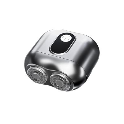 BULIBIU Mini Electric Shaver, Portable Rotating Razor ABS Electroplated Body and Magnetic Shaver Head, Wet and Dry Razor, IPX6 Waterproof, Ideal Gift for Men, 65*62*32.5mm, Silver