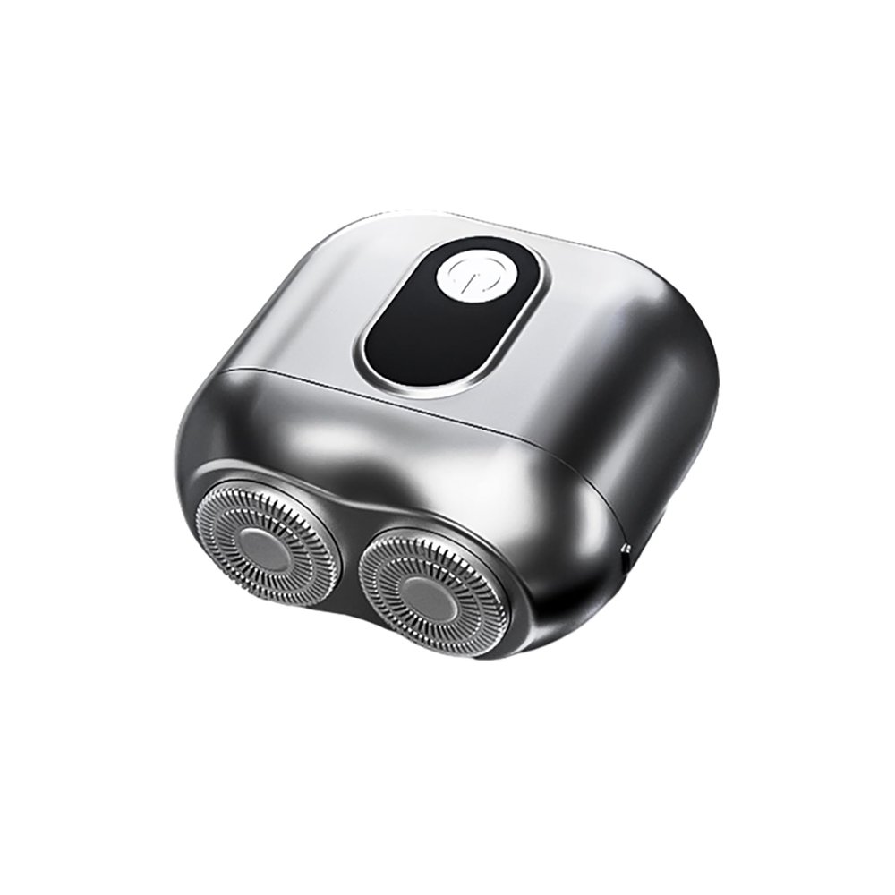 BULIBIU Mini Electric Shaver, Portable Rotating Razor ABS Electroplated Body and Magnetic Shaver Head, Wet and Dry Razor, IPX6 Waterproof, Ideal Gift for Men, 65*62*32.5mm, Silver