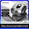 BULIBIU Mini Electric Shaver, Portable Rotating Razor ABS Electroplated Body and Magnetic Shaver Head, Wet and Dry Razor, IPX6 Waterproof, Ideal Gift for Men, 65*62*32.5mm, Silver view 2