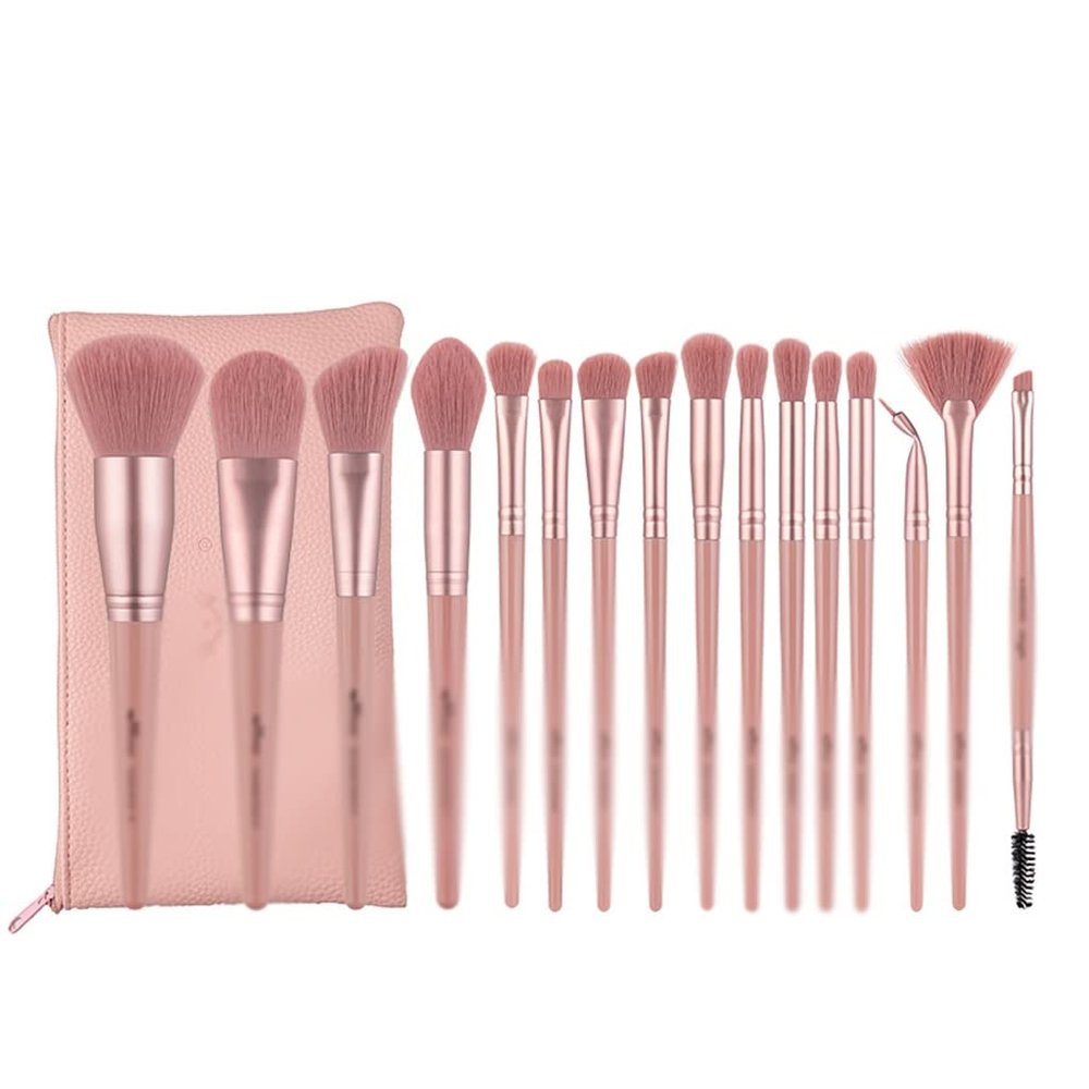 16Pcs Professional Makeup Brushes Set with Bag for Eyeshadow Foundation Blush Powder Eyeliner Eyelash Lip Make Up Brush
