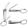 3Pcs Silver 2'' Mini Finger Nail Clipper Manicure Trimmer Curved Edge, File and Key Chain, Nail ToolsFingernail and Toenail ClippersNail Clippers view 1