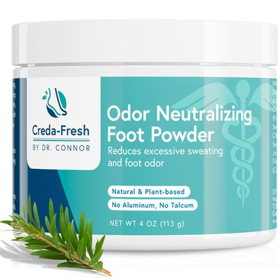 CREDA-FRESH Foot Lotion to Powder for Excessive Sweating - Plant Based Foot Powder for Smelly Feet - Foot Odor Eliminator & Foot Lotion for Dry Feet - 4oz