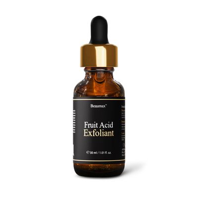 Beaumax Natural Fruit Acid Exfoliant 30ml Brightening, Even Skin Tone - All Skin Types, Non-Abrasive, Antioxidant-Rich, Cruelty-Free and Vegan
