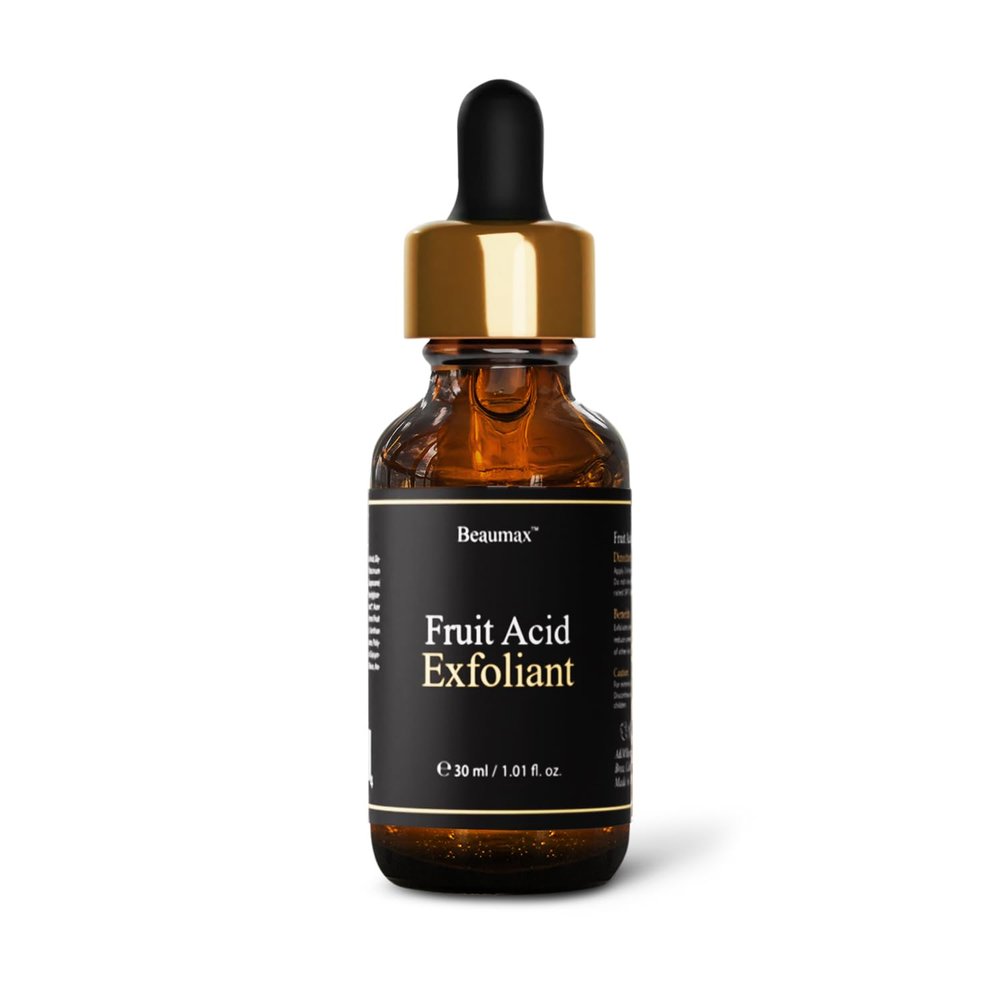 Beaumax Natural Fruit Acid Exfoliant 30ml Brightening, Even Skin Tone - All Skin Types, Non-Abrasive, Antioxidant-Rich, Cruelty-Free and Vegan