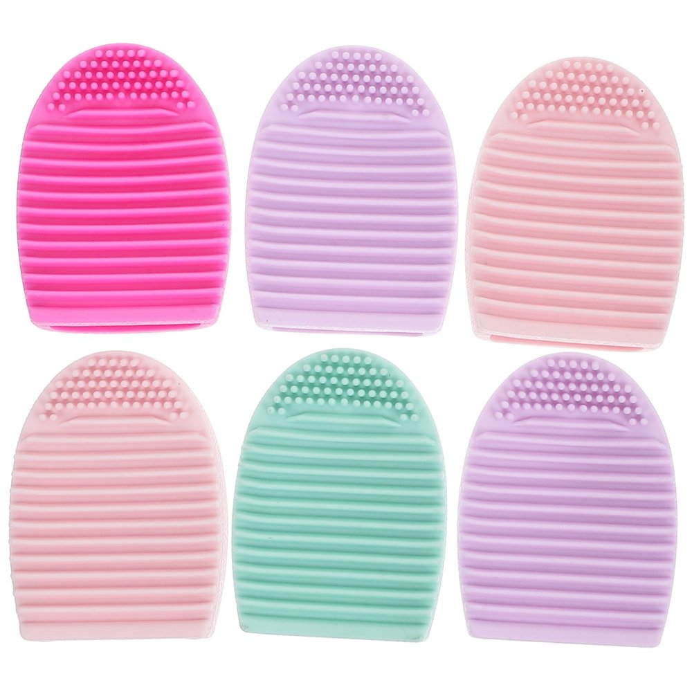Balacoo Egg Shape Makeup Brush Cleaning Pad 6pcs Silicone Beauty Brush Cleaner