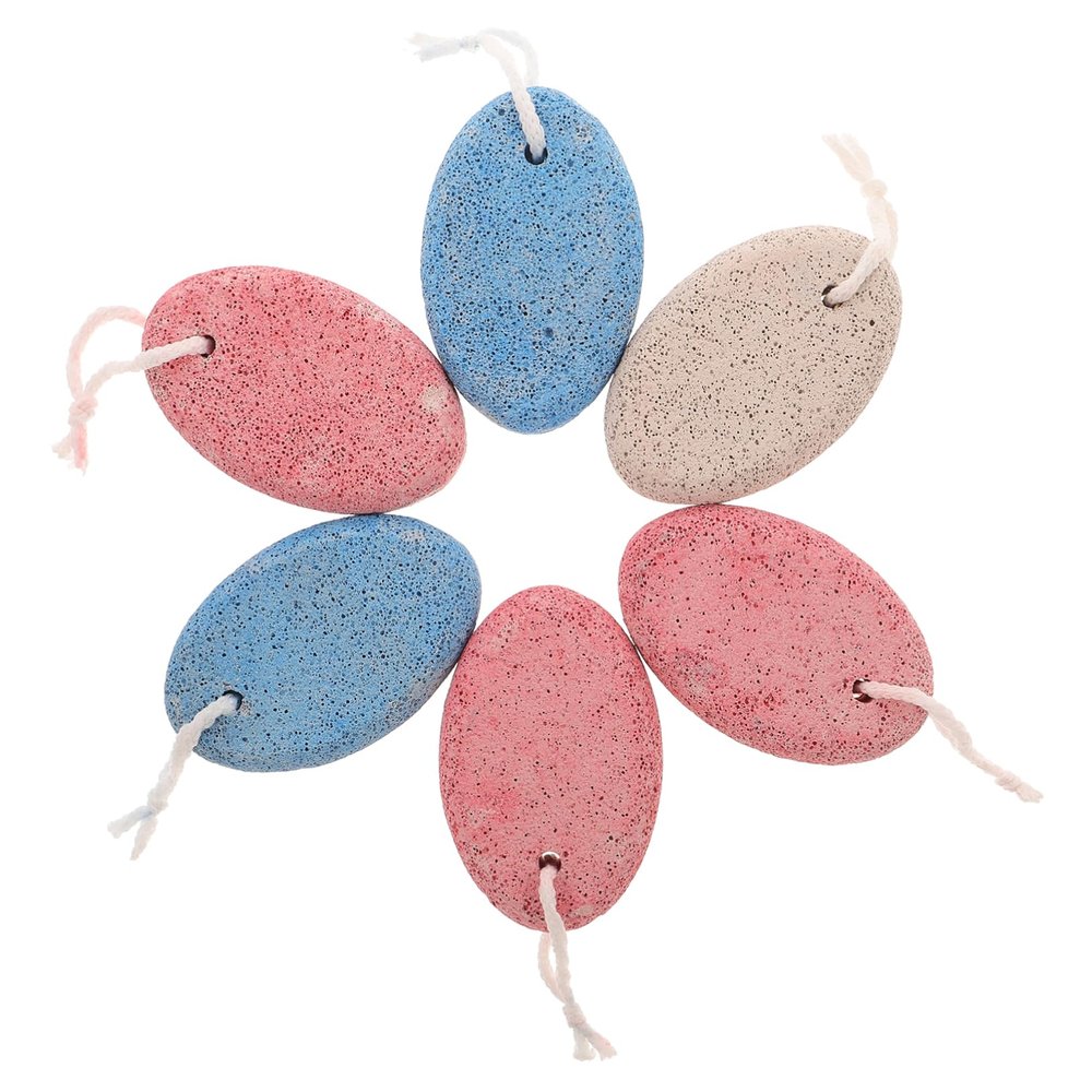 POPETPOP 6pcs Pumice Stones for Feet Care Dual-Sided Callus Remover Scraping Stones Natural Exfoliating Foot Files for Smooth Skin and Relaxation