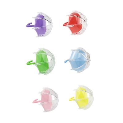 POPETPOP 6pcs Portable Eyelash Organizer Case Creative Umbrella Design for False Eyelashes Storage Cute Multi-Color Yellow Red Pink Green Durable and Practical Makeup Accessory for Personal
