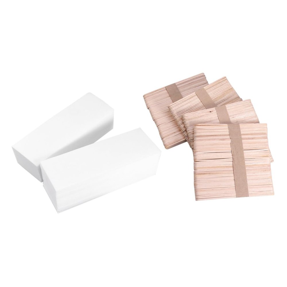 Mipcase 400pcs Hair Removal Wax Strips Set Depilatory Paper Wax Sticks for Body Facial Hair Removal Nonwoven Salon Home Use