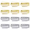 12pcs Wig Clip with Safety Pins, 10-Teeth Hair Extension Snap Invisible Wig Combs to Secure Wig No Sew Chunni Grip Dupatta Clips for Girls Women Wig Headscarf Hijab & Tikka (Gold, Silver) view 1
