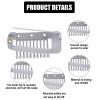 12pcs Wig Clip with Safety Pins, 10-Teeth Hair Extension Snap Invisible Wig Combs to Secure Wig No Sew Chunni Grip Dupatta Clips for Girls Women Wig Headscarf Hijab & Tikka (Gold, Silver) view 3