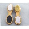 Balacoo 4 1 Long Handle Pumice Stone Shower Brush Body Massage Brush Feet Hard Skin Stone Scrubber Pumice Stone Feet Brush Pumice Remover Bath Brush Foot Pumice Bamboo Wooden 4 in 1, Medium view 4