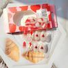 24 Pcs Valentines Day Press on Nails Red Heart Almond Fake Nails with Design Red Gradient Bow False Nails with Pearl Design Cute Acrylic Glue on Nails Full Cover Stick on Nails for Women Girls view 4
