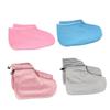 Beaupretty Cotton Foot Strap Set for Beauty Salons 2 Pairs of Thermal Insulation Heat Retaining Foot Covers Elastic Light Pink Grey view 1
