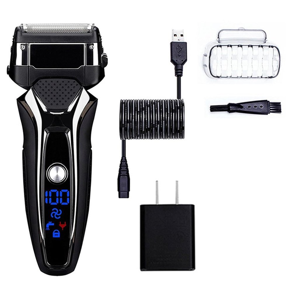 Men's Shaver, Wet Dry Rechargeable Electric Shaver For Men Facial Beard Electric Razor Stubble 3-Blade System Shaving Machine (Color : Stand-alone)