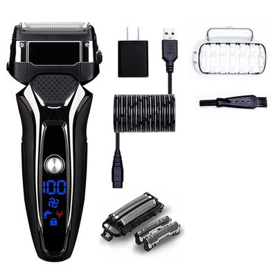 EKHOU Men's Shaver, Wet Dry Rechargeable Electric Shaver for Men Facial Beard Electric Razor Stubble 3-Blade System Shaving Machine (Color : Stand-Alone Blade)