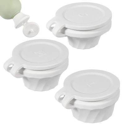 Beavorty 3pcs Flip It Bottle Emptying Kit Condiment Bottle Lid Empty Top Cap Empty Cap Flip Top Caps Upside down Caps Squeeze s Suite White Tpe Can Clamshell