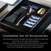 FREED 5-Blade Razor 4-piece travel set,Bronze Series Customized gift, Aluminum Alloy Material include 5 Blades,travel case,razor base,It's the best gift for men (Black) view 4