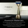 FREED 5-Blade Razor 4-piece travel set,Bronze Series Customized gift, Aluminum Alloy Material include 5 Blades,travel case,razor base,It's the best gift for men (Green) view 3