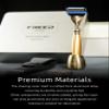 FREED 5-Blade Razor 4-piece travel set,Bronze Series Customized gift, Aluminum Alloy Material include 5 Blades,travel case,razor base,It's the best gift for men (Gold) view 3