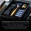 FREED 5-Blade Razor 4-piece travel set,Bronze Series Customized gift, Aluminum Alloy Material include 5 Blades,travel case,razor base,It's the best gift for men (Gold) view 4