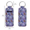 Baxinh Flowers Hedgehog Printed Chapstick Holder Keychain Clip-on Sleeve Chap Stick Pouch Lip Balm Holsteror Lipstick Tracker Safeguard, Pink view 2