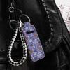 Baxinh Flowers Hedgehog Printed Chapstick Holder Keychain Clip-on Sleeve Chap Stick Pouch Lip Balm Holsteror Lipstick Tracker Safeguard, Pink view 3