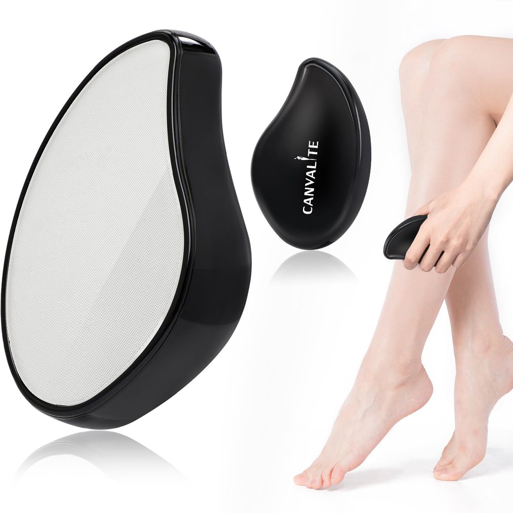 Canvalite Crystal Hair Remover for Women and Men, Fast Painless Magic Crystal Hair Removal Device for Arms Legs Back and Body, Skin Exfoliating Epilators Hair Removal Washable Reusable Portable(Black)