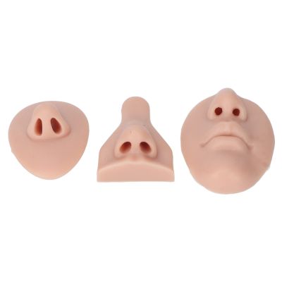 Soft Silicone Nose Model Set, 3D Soft Silicone Flexible Model Body Part Displays Set, Flexible Model Body Part Displays Set Lifelike 3D Practice Nose for Suture Teaching (Medium)