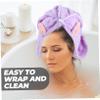 DOITOOL 2pcs Cartoon Hair Towel Wraps Quick Drying Microfiber Hair Turbans for Women Boys and Girls Button Design Light view 2