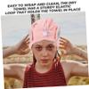DOITOOL 2pcs Cartoon Hair Towel Wraps Quick Drying Microfiber Hair Turbans for Women Boys and Girls Button Design Light view 3