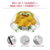 Shower Cap for Women Reusable Bath Cap Upgrade Double Layers Bathing Hat Waterproof Elastic Bath Hair Cap for Women Ladies Spa Salon Hair Bath Hat view 4