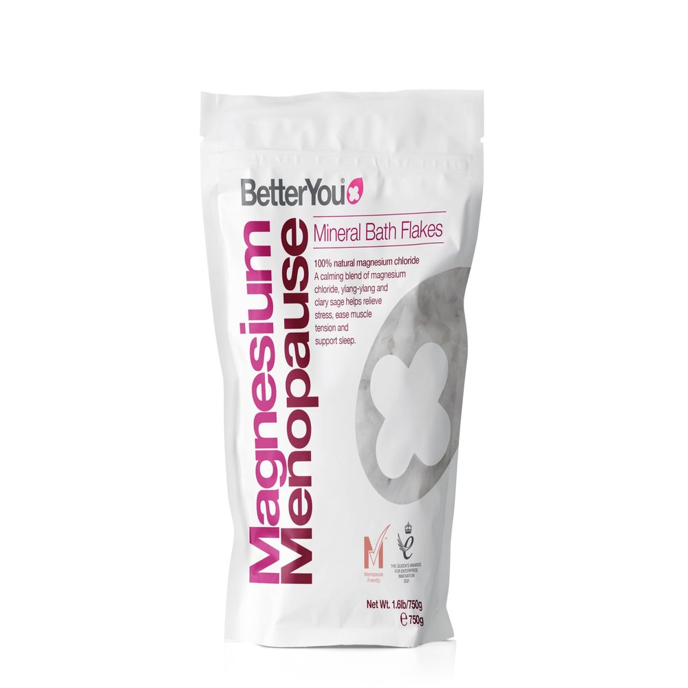 BetterYou Magnesium Menopause Bath Flakes - Magnesium Bath Soak and Menopause Support - Soothes Sore Muscles - Ylang Ylang and Clary Sage - 1.6 lb