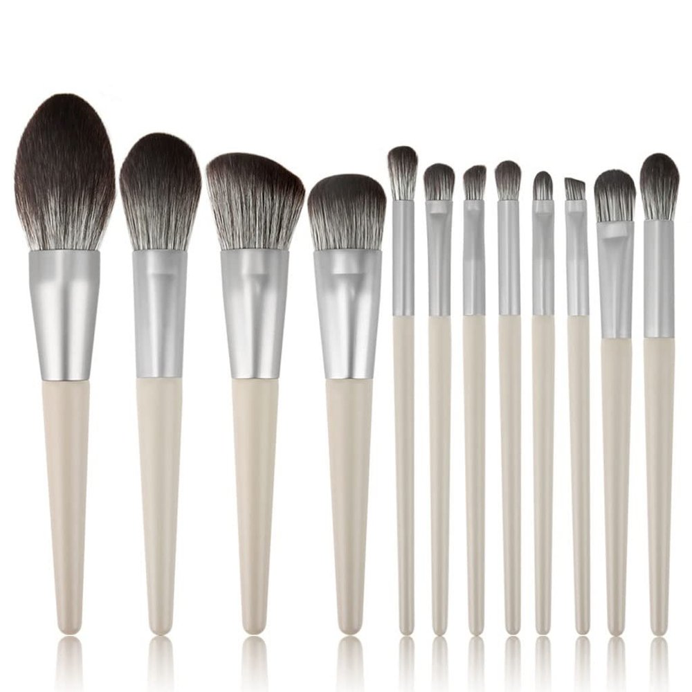 12 Makeup Brush Set Full Set Of Wooden Handle Loose Powder Brush Beauty Tools