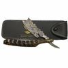 Hand Made Damascus Steel Straight Razor shaving razor folding knife Ready Classic Barber Blade Edge, Men Straight Razor, Be Close Shave, Best Great Gift (Brown) view 1