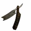 Hand Made Damascus Steel Straight Razor shaving razor folding knife Ready Classic Barber Blade Edge, Men Straight Razor, Be Close Shave, Best Great Gift (Brown) view 3