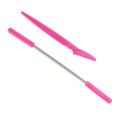 Angoily 2pcs Facial Hair Remover and Eyebrow Shaper Set Spring Epilator Razor for Forehead Cheeks and Upper Lip Pink Beauty Tool for Women