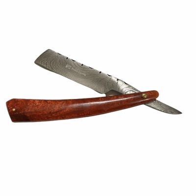 Hand Made Damascus Steel Straight Razor shaving razor folding knife Ready Classic Barber Blade Edge, Men Straight Razor, Be Close Shave, Best Great Gift (Red)