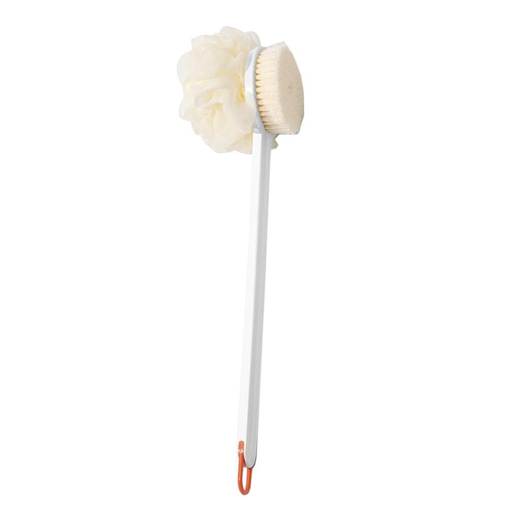 Balacoo Soft Bristle Scrub Brush Body Brush Exfoliator Bath Back Brush Long Bath Brush Loofah Back Brush Bath Body Brush Shower Skin Exfoliating Sponge Washer Soft Fur White Pp, 38X11X11CM