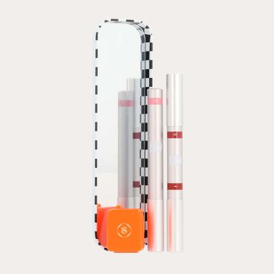 SARELLY, Makeup Kit, 5-in-1 Lip Combo, Lipstick, Lip Liner, Highlighter, Sharpener & Case, Creamy Beetroot Fettuccine