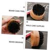 Mipcase 3pcs Beard Care Supplies Wooden Round Mustache Brush for Men Male Beard Shaving Tool Boar Bristle view 3