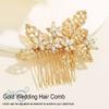 Bessney Gold Bridal Hair Comb Crystal Flower Hair Pieces Rhinestone Wedding Hair Accessories for Women view 3