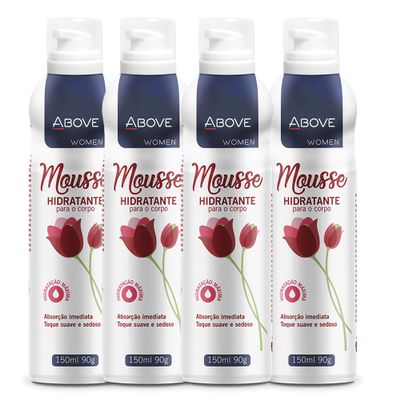 ABOVE Mousse Hidratante, 4 pcs - Soothing, Refreshing Lotion for Dry Skin - Silky Touch Body Lotion - Instant Absorption - Floral, Fruity Fragrance