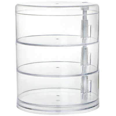 HAKIDZEL 1pc Rotating Jewelry Organizing Box Multi-layer Desktop Storage Case for Cosmetics Jewelry Makeup Organizer for Rings Earrings Necklaces Bracelets Friends Family