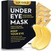 Bukamkom 200Pcs/100 Pair Under Eye Patches Gold for Dark Circles, Puffy Eyes, and Wrinkles, 24K Gold Eye Mask for Face, Eye Cream for Men and Women view 1