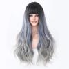 Ombre Long Wave Women Wig With Bangs Cosplay Party Daily Wig Heat Synthetic Wig High Density Fake Hair view 1