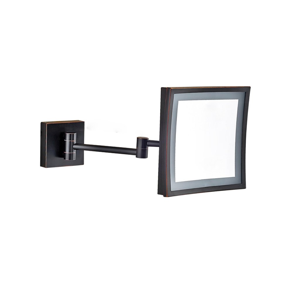 CBLdF Wall Mounted Makeup Mirror - Double Sided Magnifying Makeup Mirror, Square LED Vanity Mirror Beauty Mirror,Concealed Black,3X