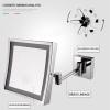 CBLdF Wall Mounted Makeup Mirror - Double Sided Magnifying Makeup Mirror, Square LED Vanity Mirror Beauty Mirror,Concealed Gold,5X view 2