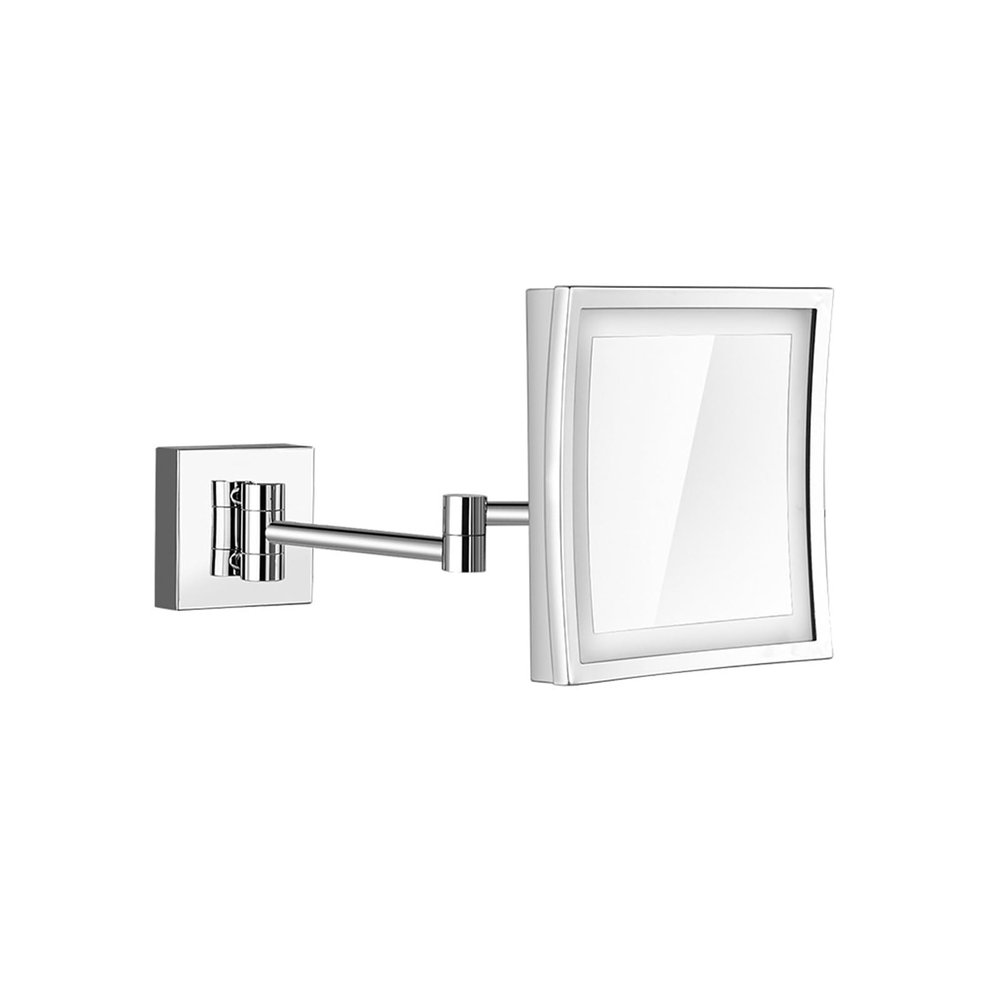 CBLdF Wall Mounted Makeup Mirror - Double Sided Magnifying Makeup Mirror, Square LED Vanity Mirror Beauty Mirror,Concealed Chrome,3X