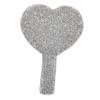 NOLITOY Luxury Heart Shape Hand Mirror Crystal Cosmetic Mirror with Magnification for Travel Purse view 1